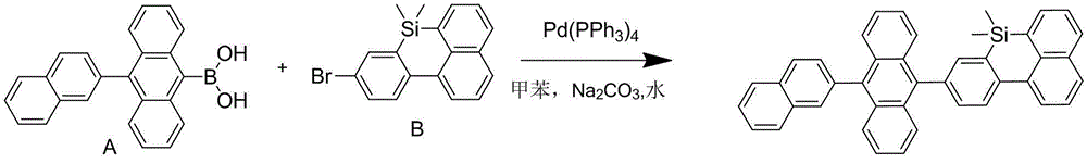 Silicon-containing benzanthracene-based organic light-emitting material and its preparation method and application