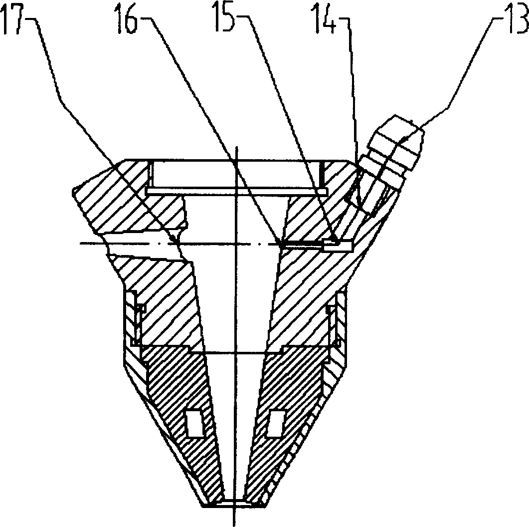 Built-in type jet nozzle for laser melting and coating