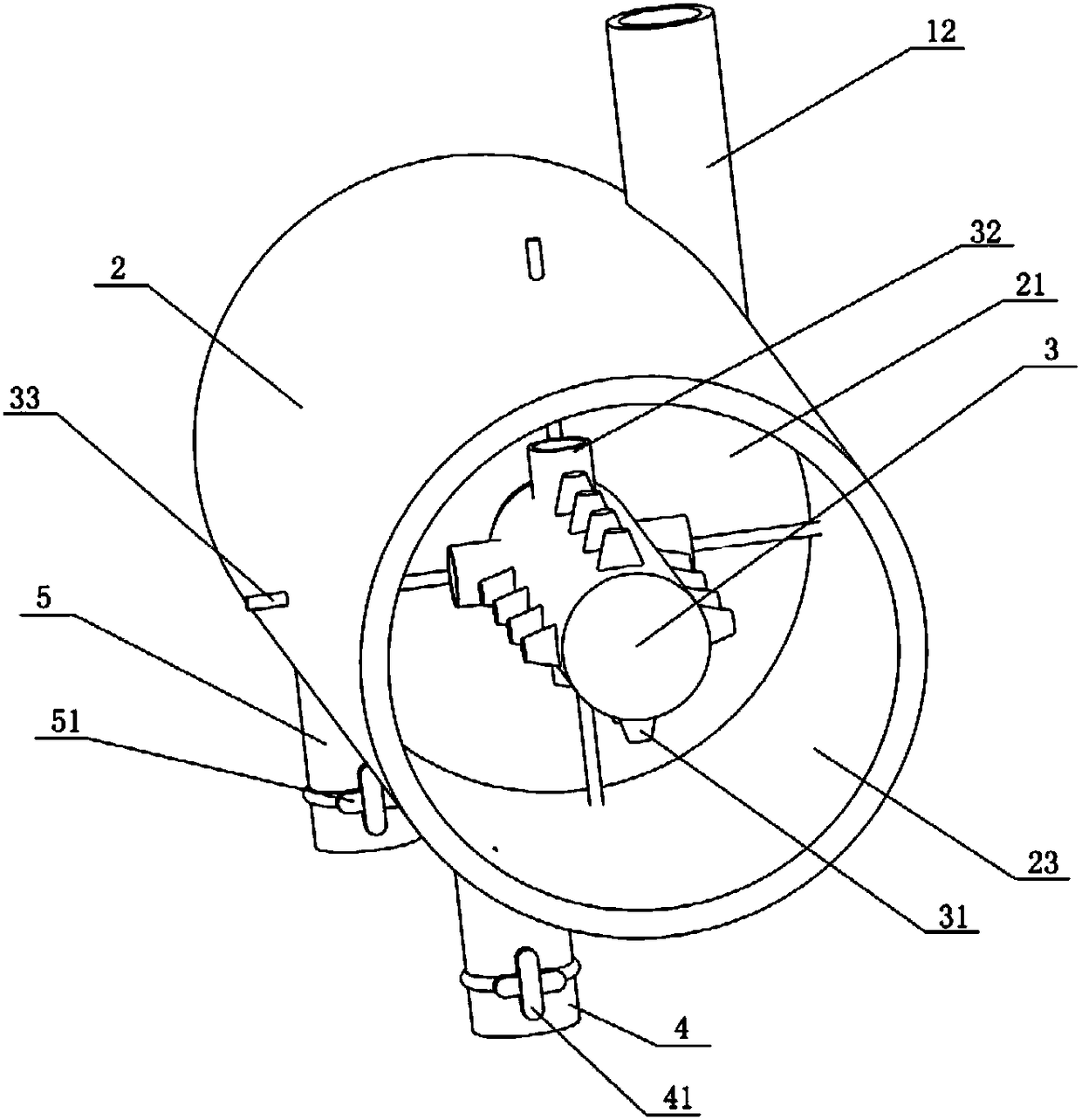 Pressurized turbulent mixing device