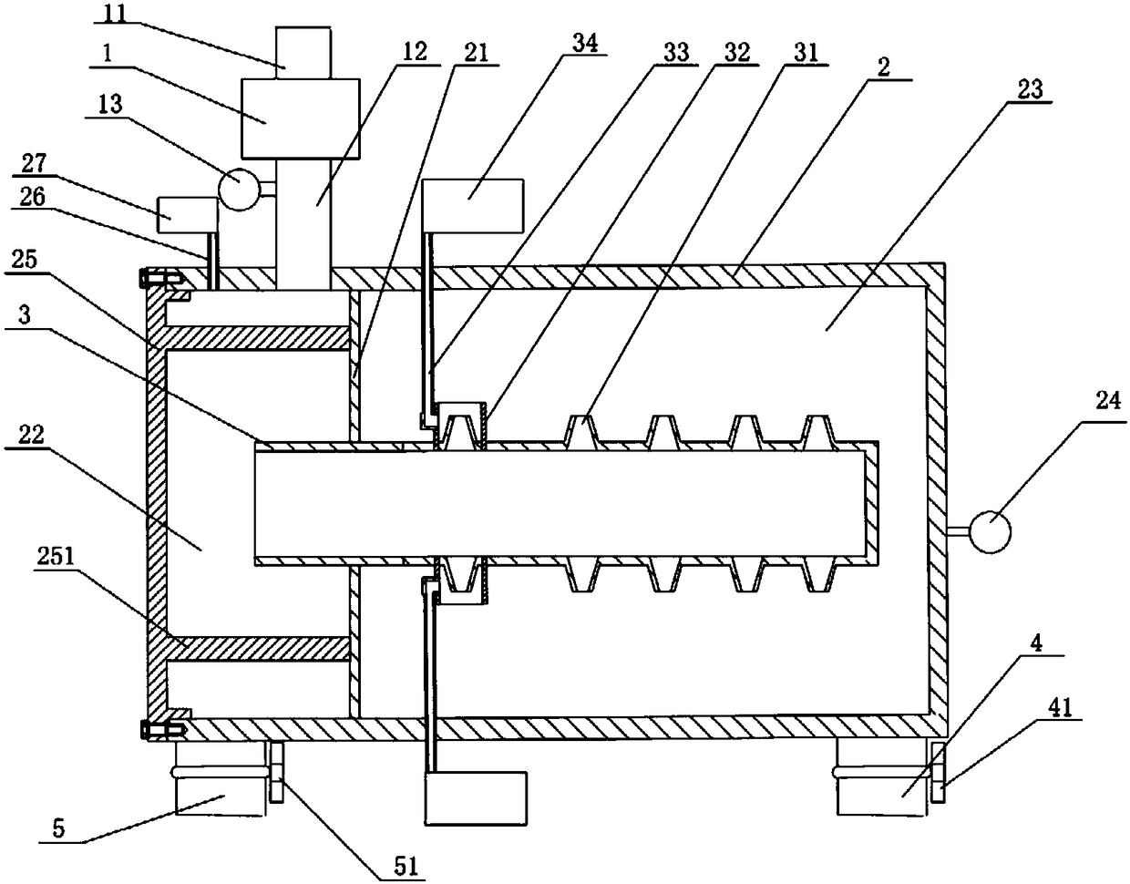 Pressurized turbulent mixing device