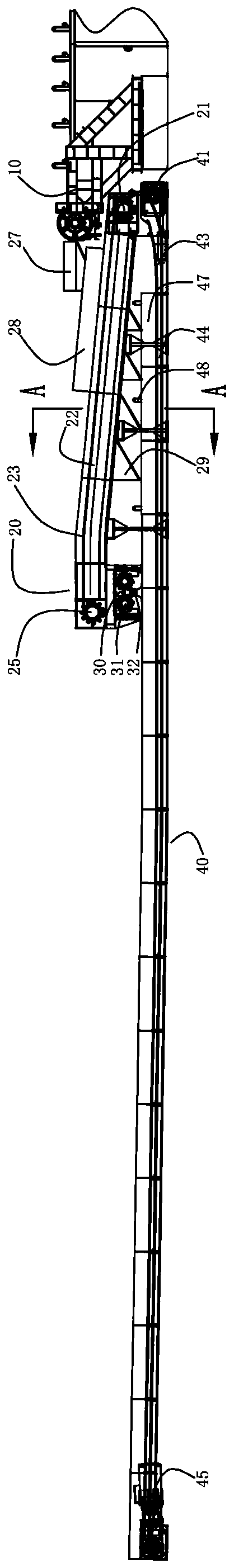 Screening, transferring and crushing system for underground belt transportation section