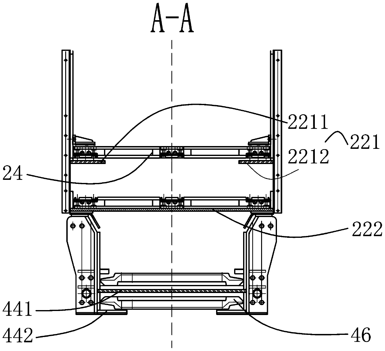 Screening, transferring and crushing system for underground belt transportation section