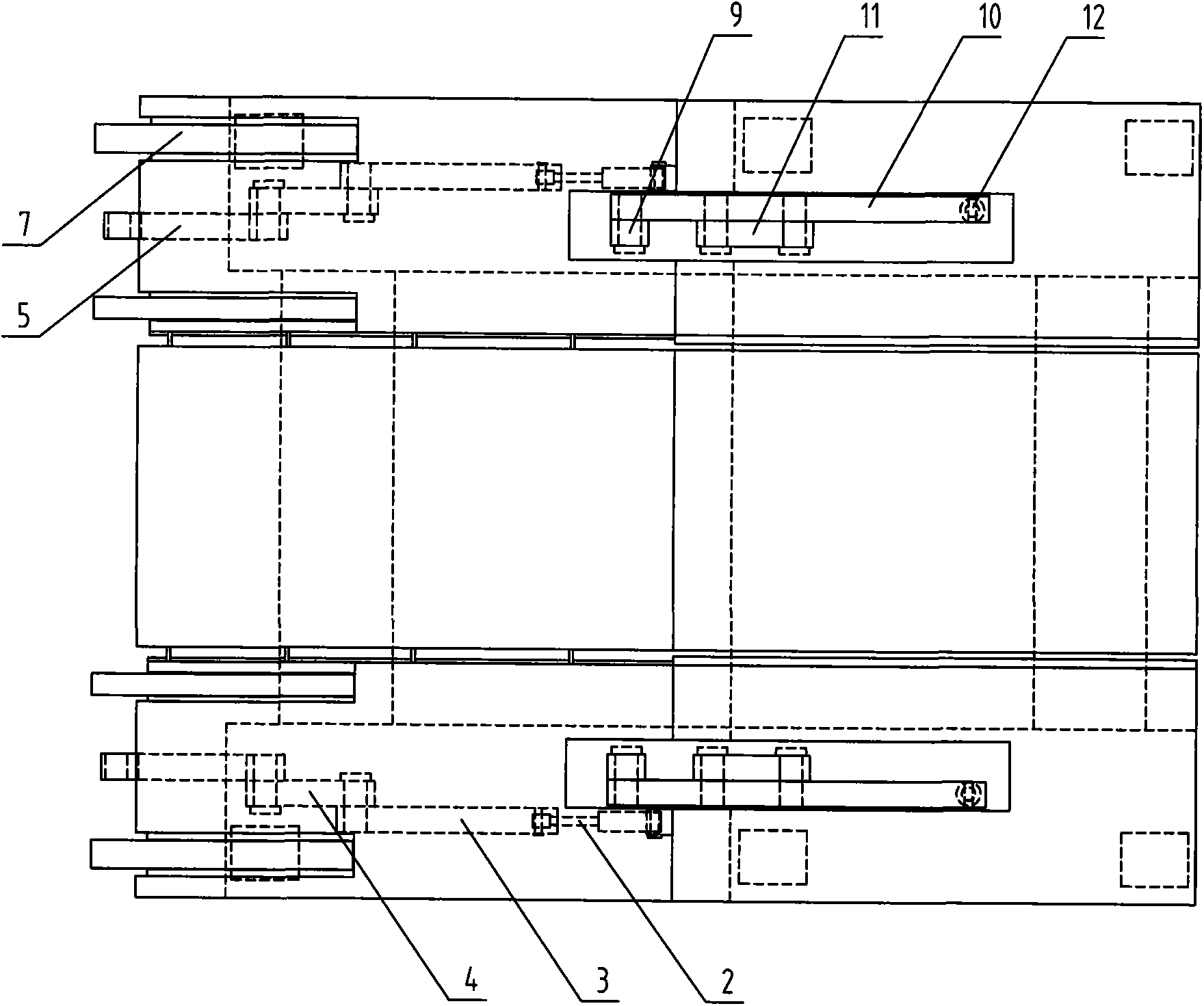 Cage supporting and stabilizing device based on dead points of two four-bar mechanisms