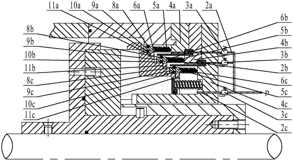 Liquid mechanical seal device applicable to variable pressure environment