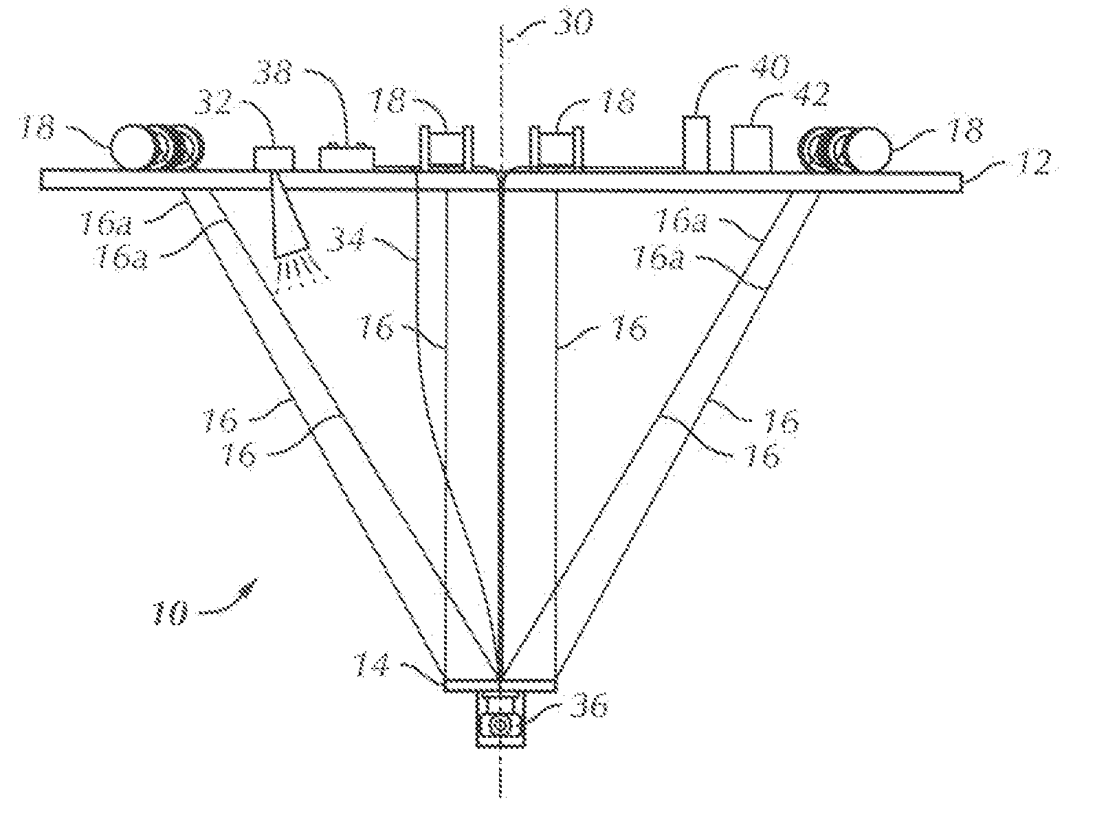 Aerial support structure and method for image capture