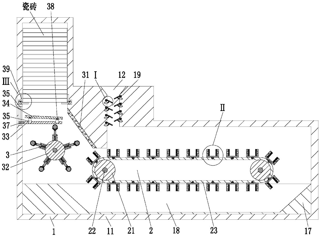 Building indoor ceramic tile paving construction operation treatment method