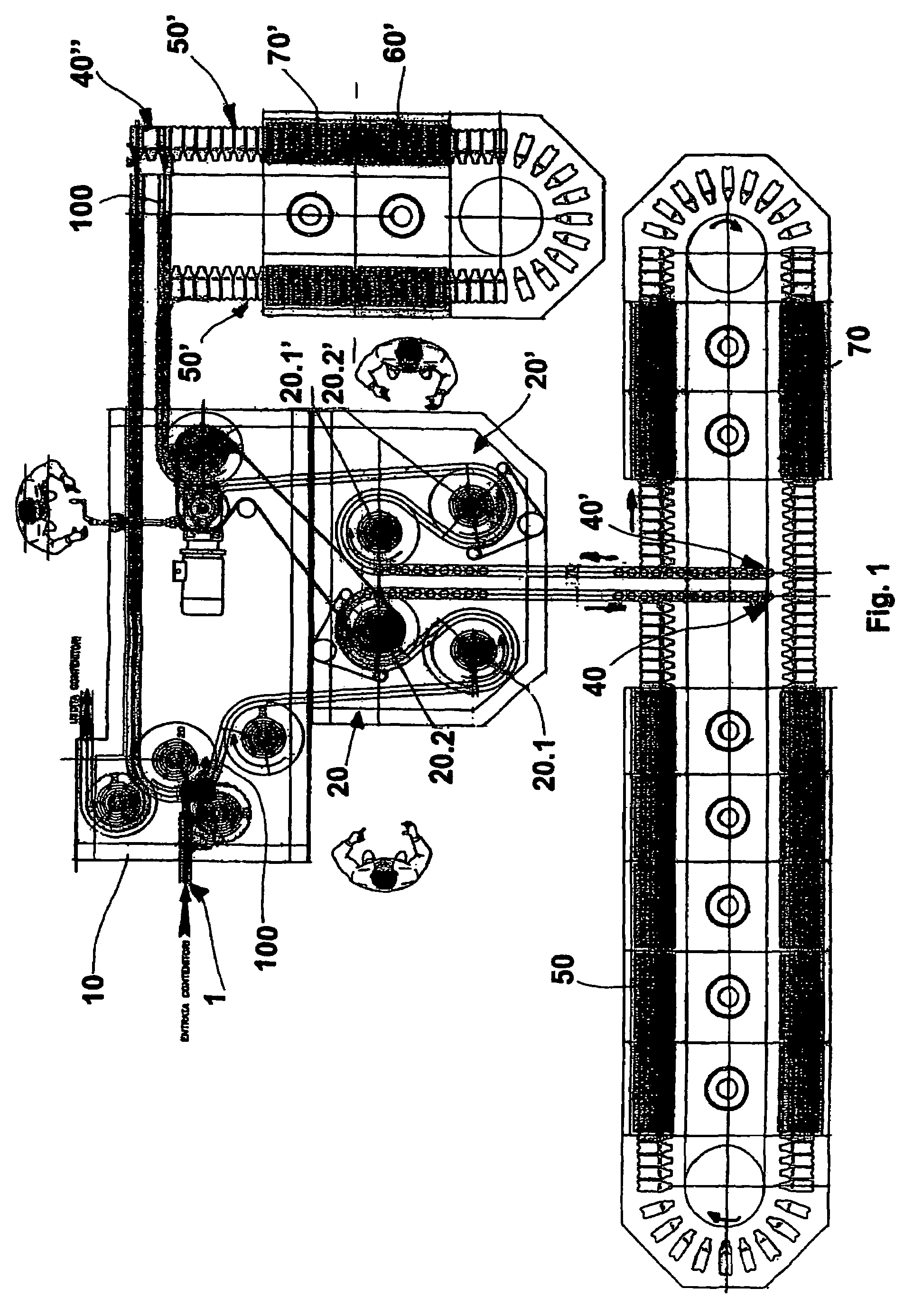 Process and coating plant of containers