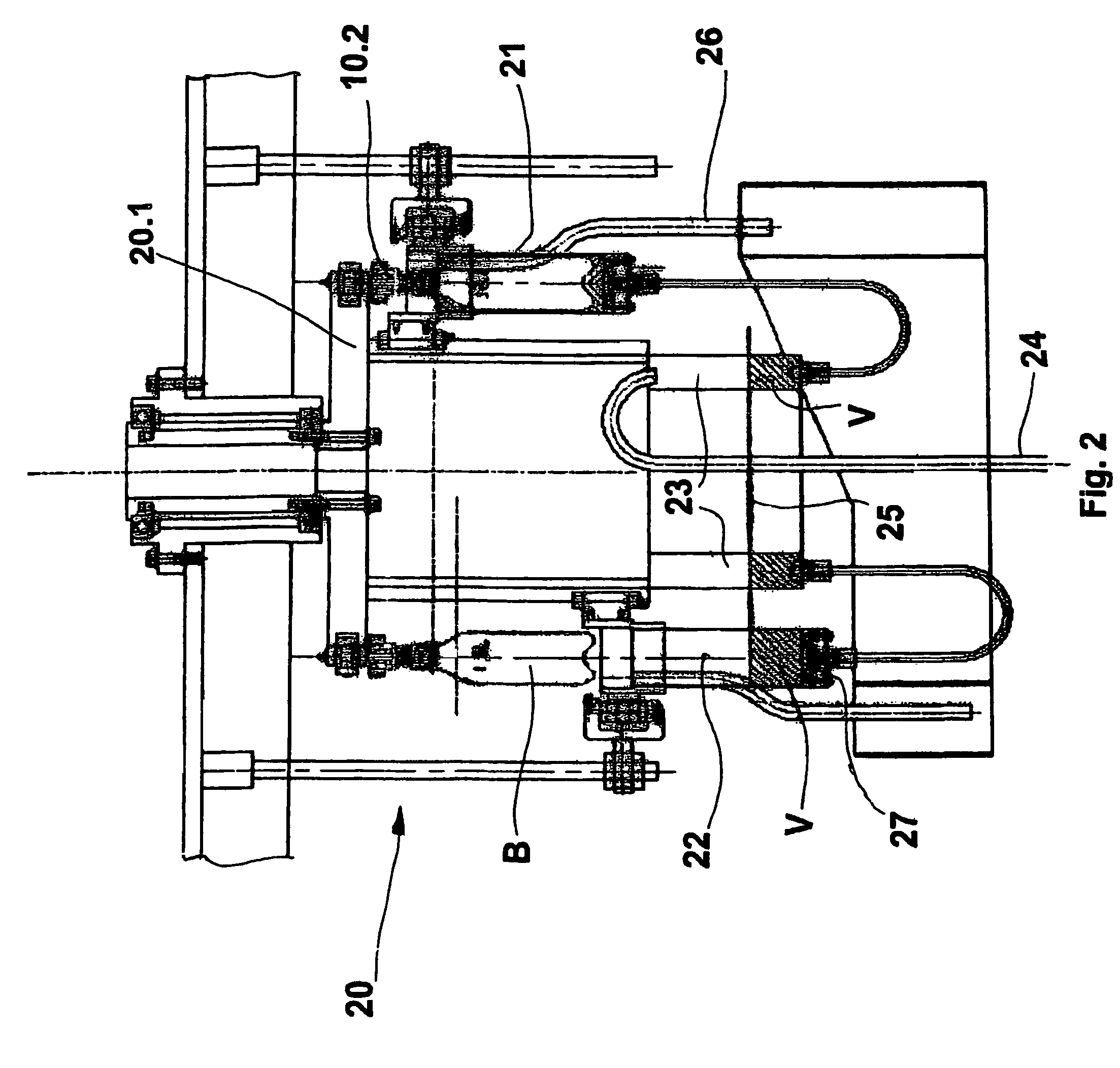 Process and coating plant of containers