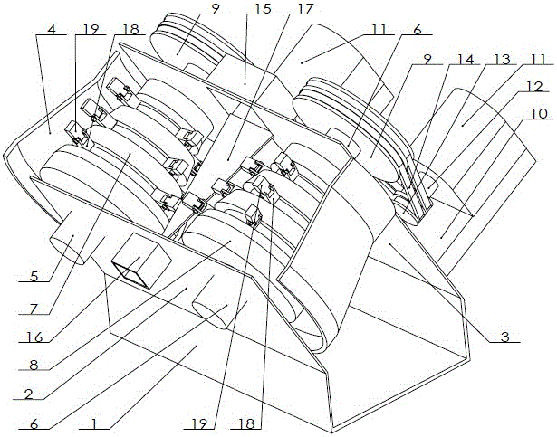 A double rotor hammer ore crusher