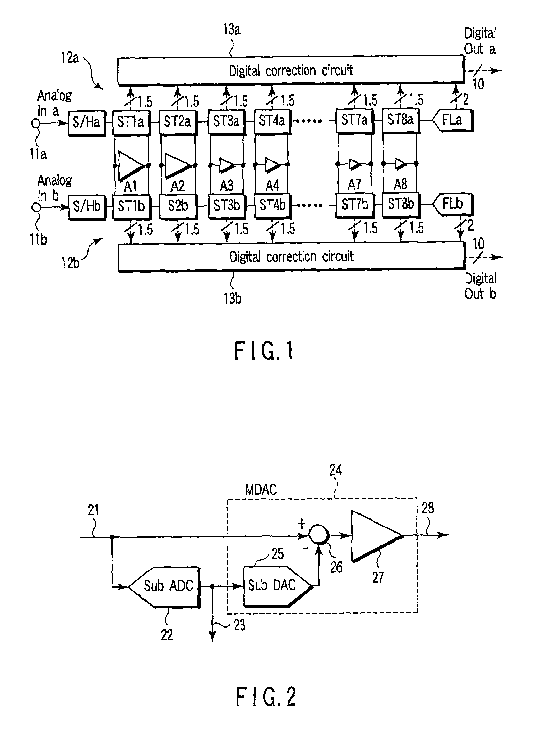 Multiple input analog-to-digital conversion apparatus and radio receiver using the same