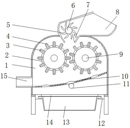 Opening device for polypropylene staple fiber non-woven geotextile manufacturing