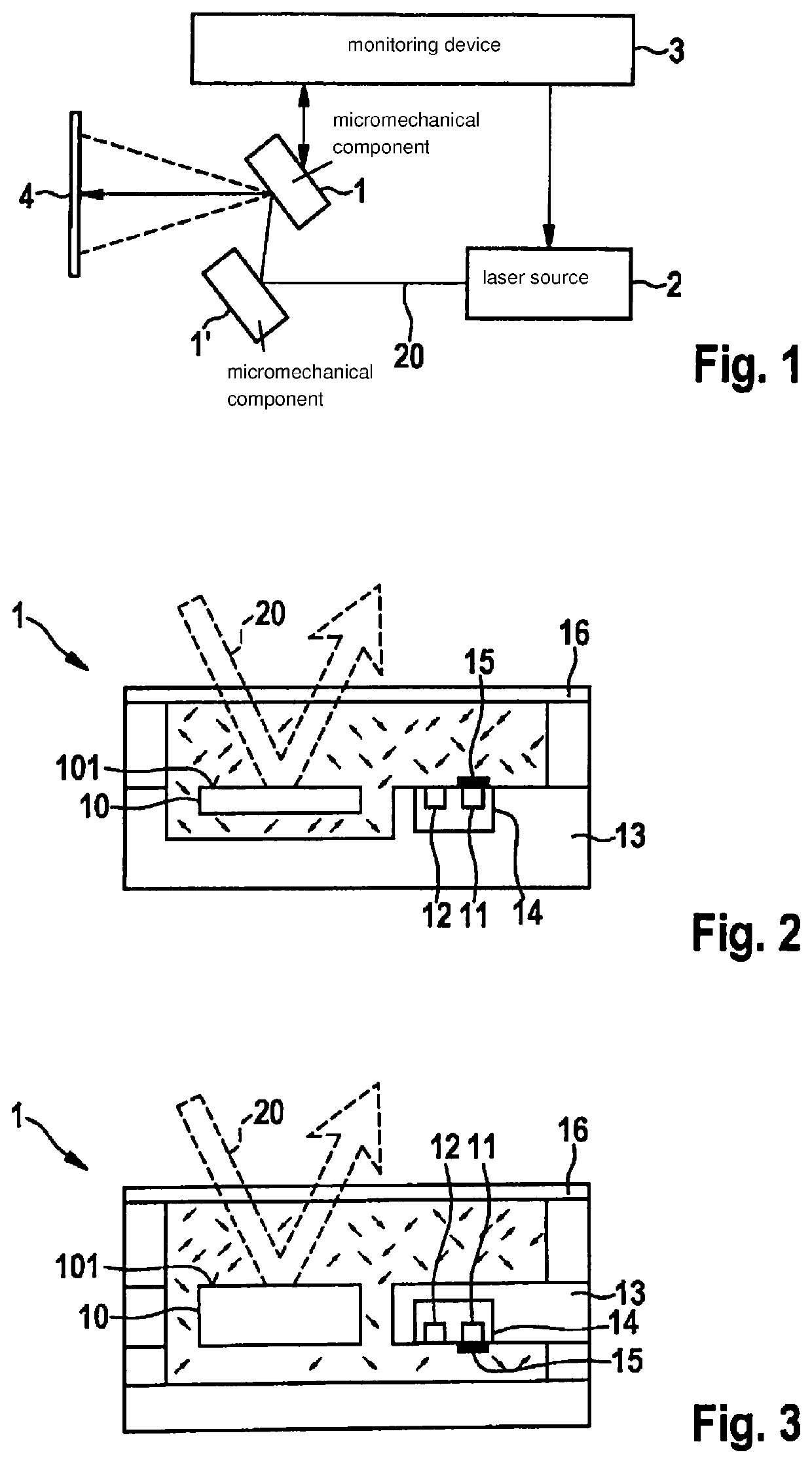 Micromechanical component, micromirror-based laser system, and method for monitoring a micromirror-based laser system comprising dual sensor diodes for sensing temperature and light intensity