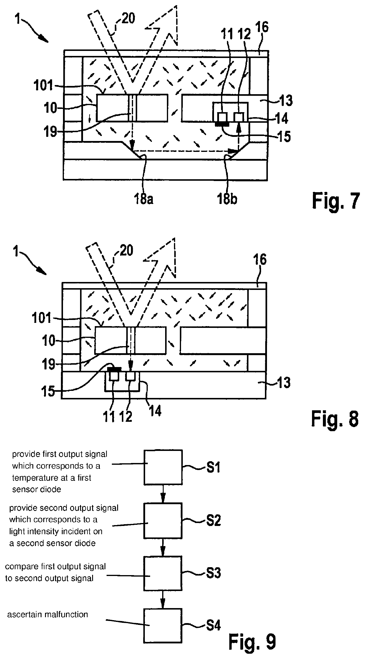 Micromechanical component, micromirror-based laser system, and method for monitoring a micromirror-based laser system comprising dual sensor diodes for sensing temperature and light intensity