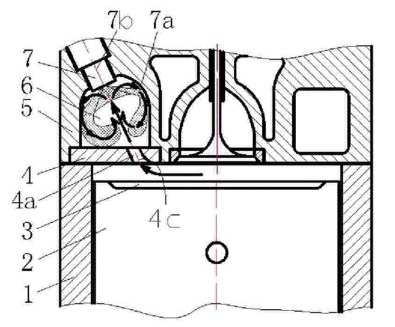 Vortex chamber combustion system utilizing umbrella-shaped spray