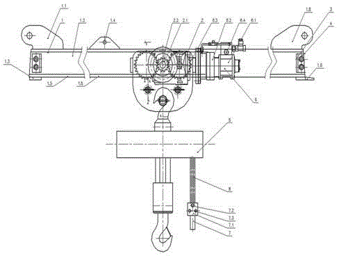 Pneumatic monorail crane