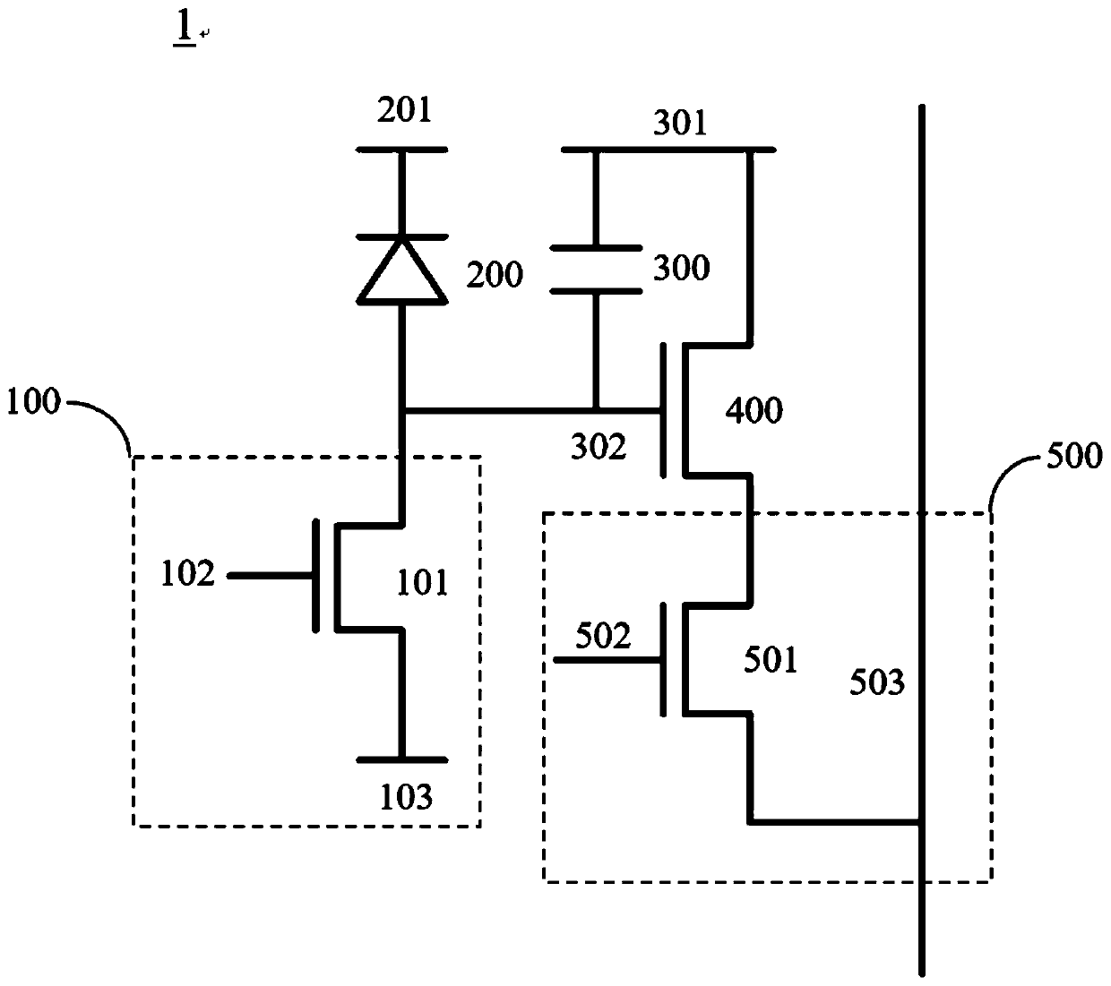 Optical fingerprint identification circuit and array