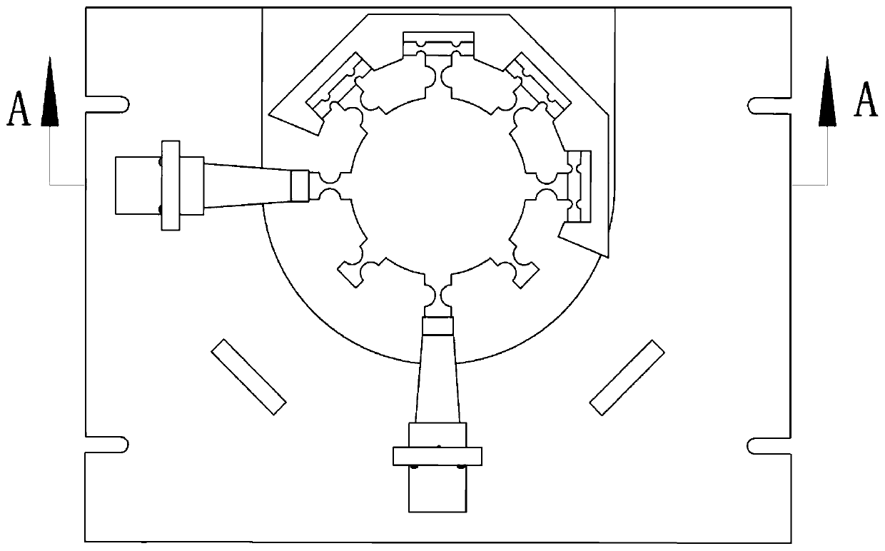 Flexible hinge based variable-angle two-dimensional ultrasonic vibration auxiliary processing platform