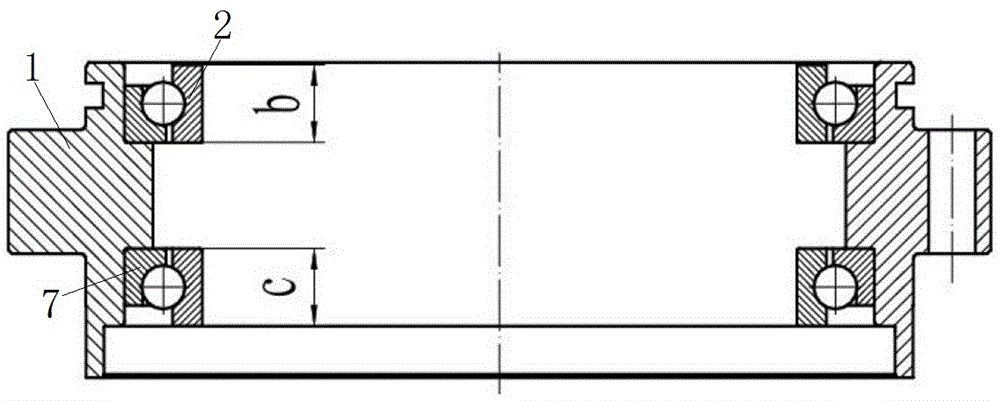 Back-to-back mounting method and pre-fastening structure of angular contact ball bearings for reducer