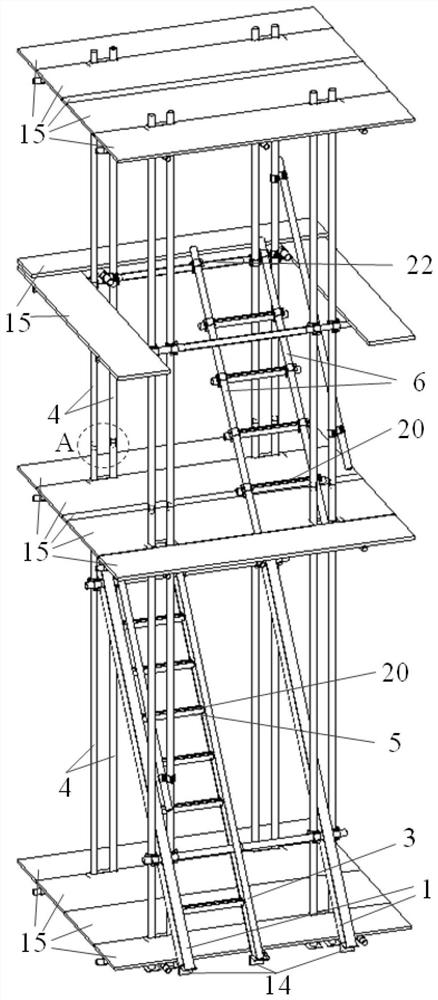 Self-lifting elevator shaft protection operation platform suitable for multiple calibers