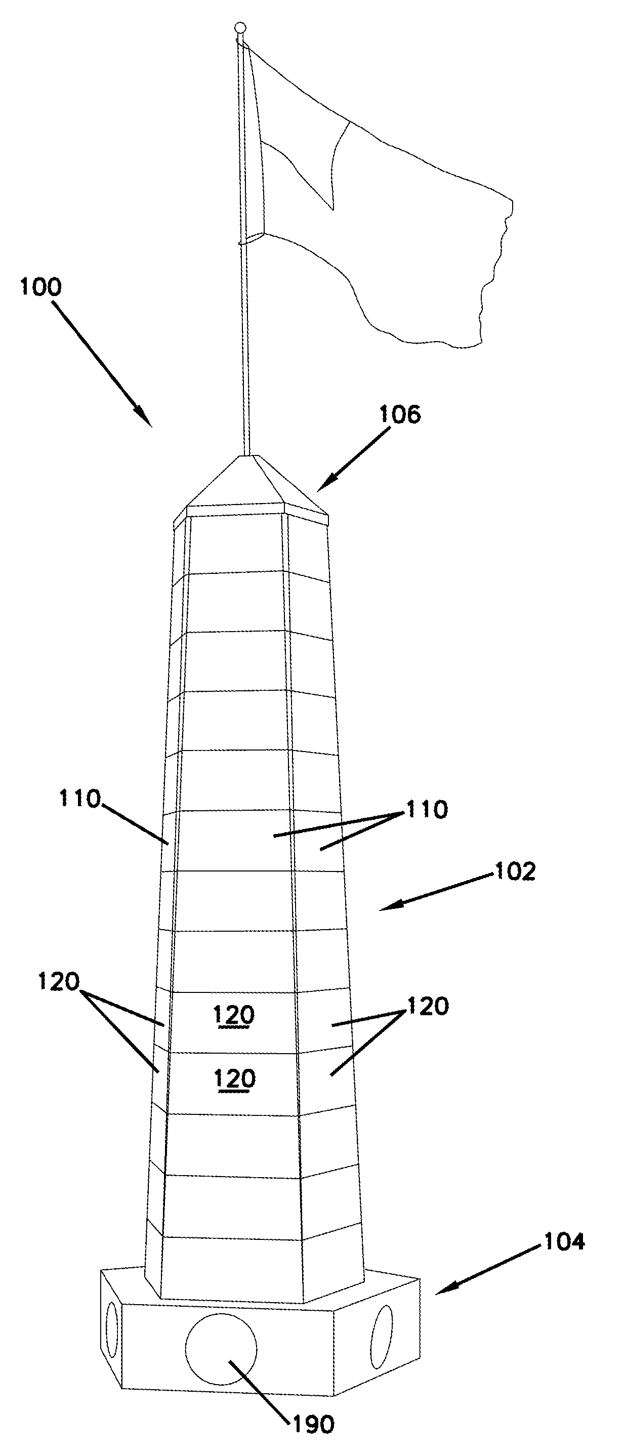 Five sided obelisk columbarium