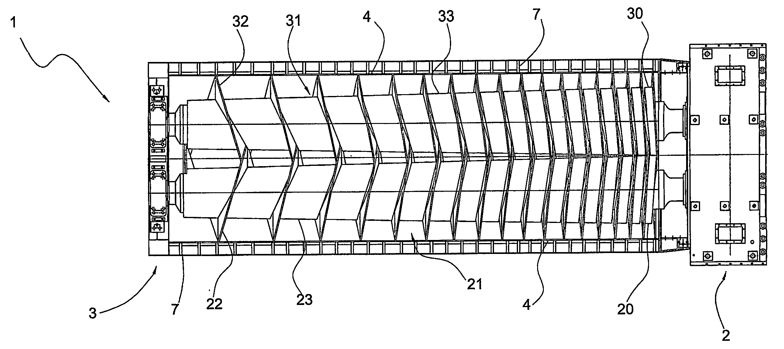 Screw press for squeezing out fibrous material