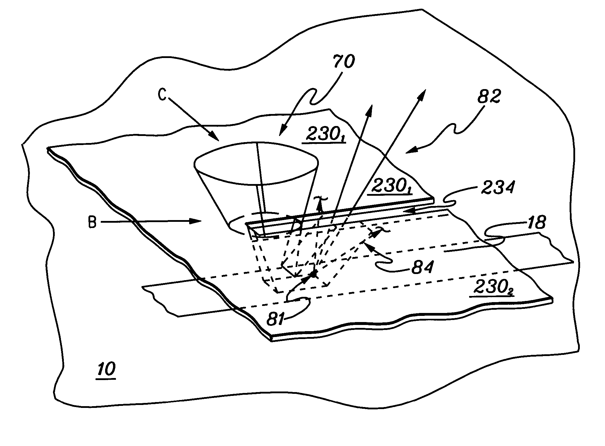 X-ray fluorescence system with apertured mask for analyzing patterned surfaces