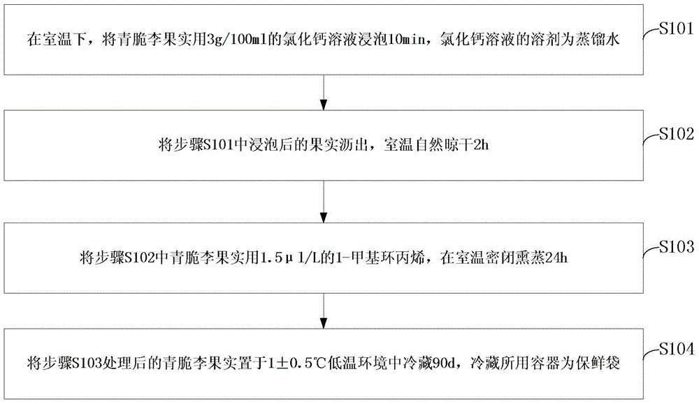 Prunus salicina storage and preservation method