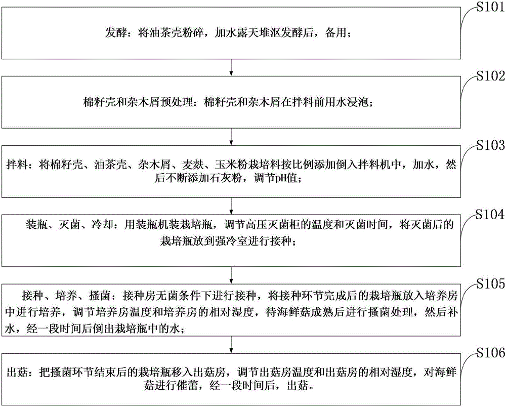 Hypsizygus marmoreus bottle cultivation method taking camellia oleifera seed hulls as matrix