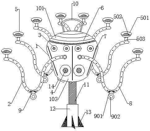 Adjustable octopus-shaped lamp