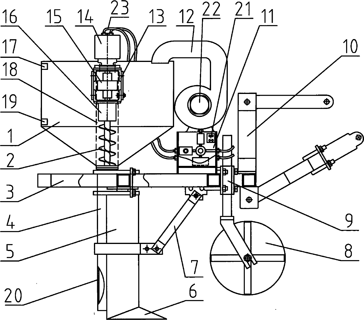 Plowland deep soil reservoir setting machine