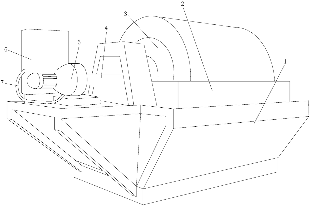 Rotary drum vacuum filtering type water supply industrial waste water treatment device