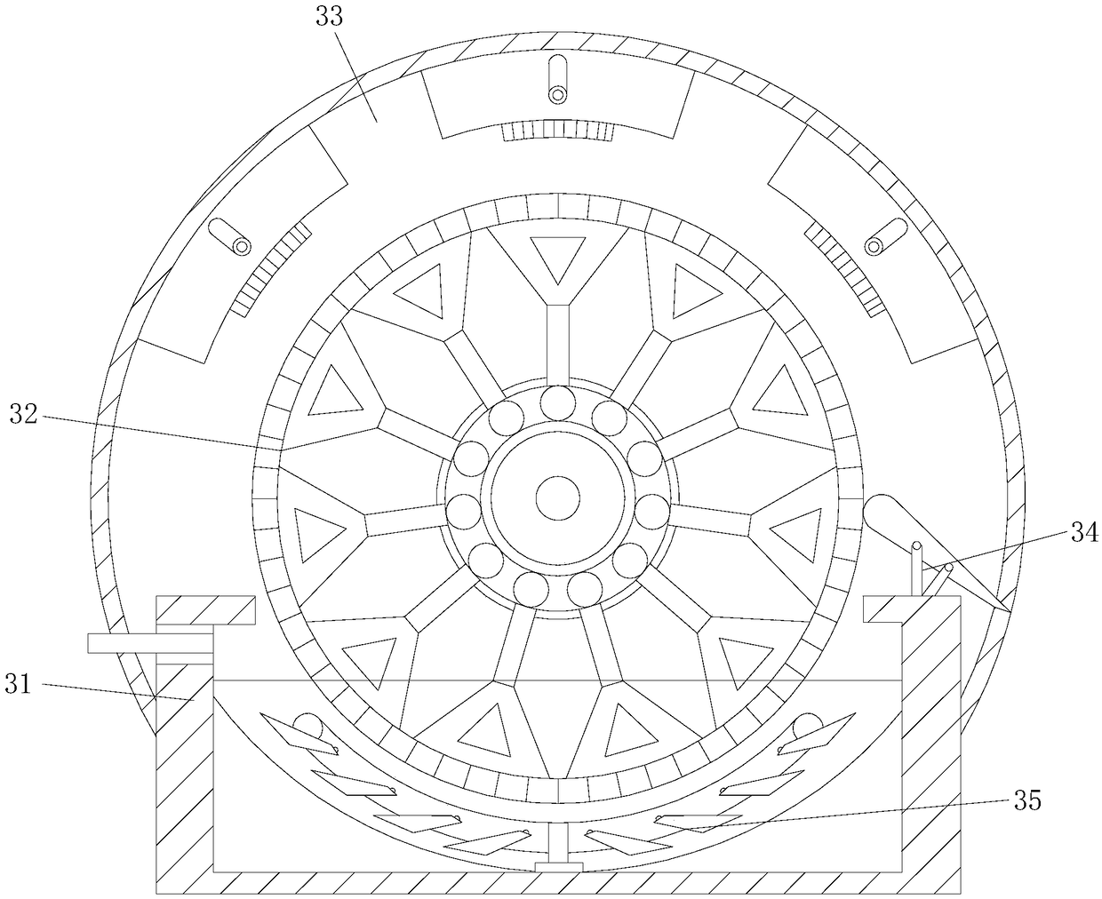 Rotary drum vacuum filtering type water supply industrial waste water treatment device