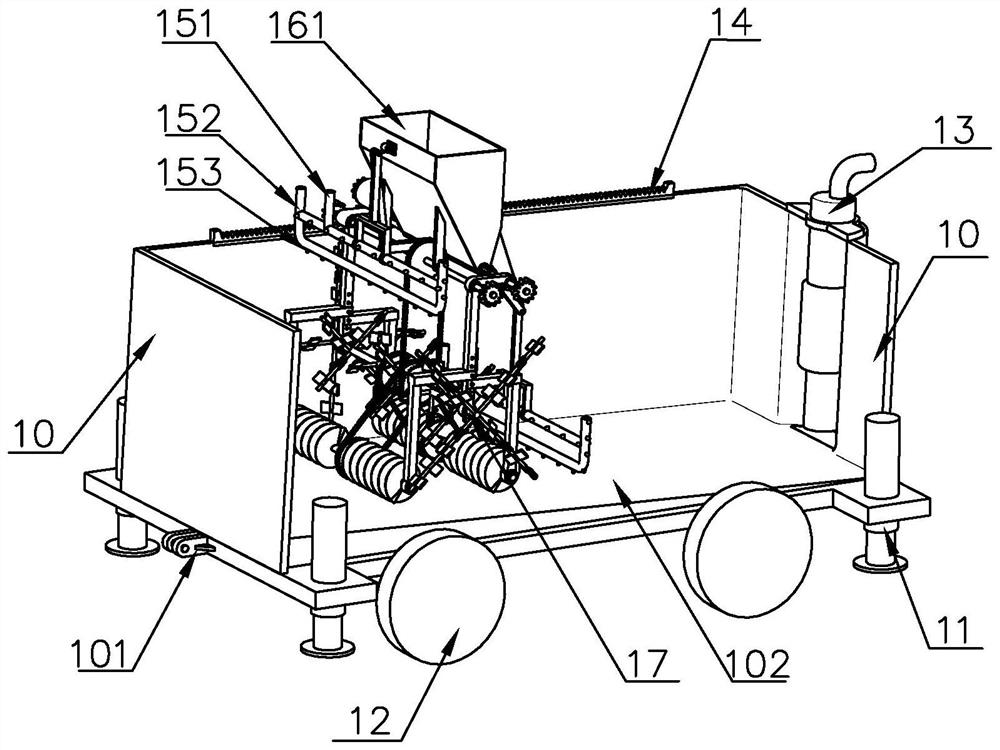 Solidified soil stirring box for municipal construction