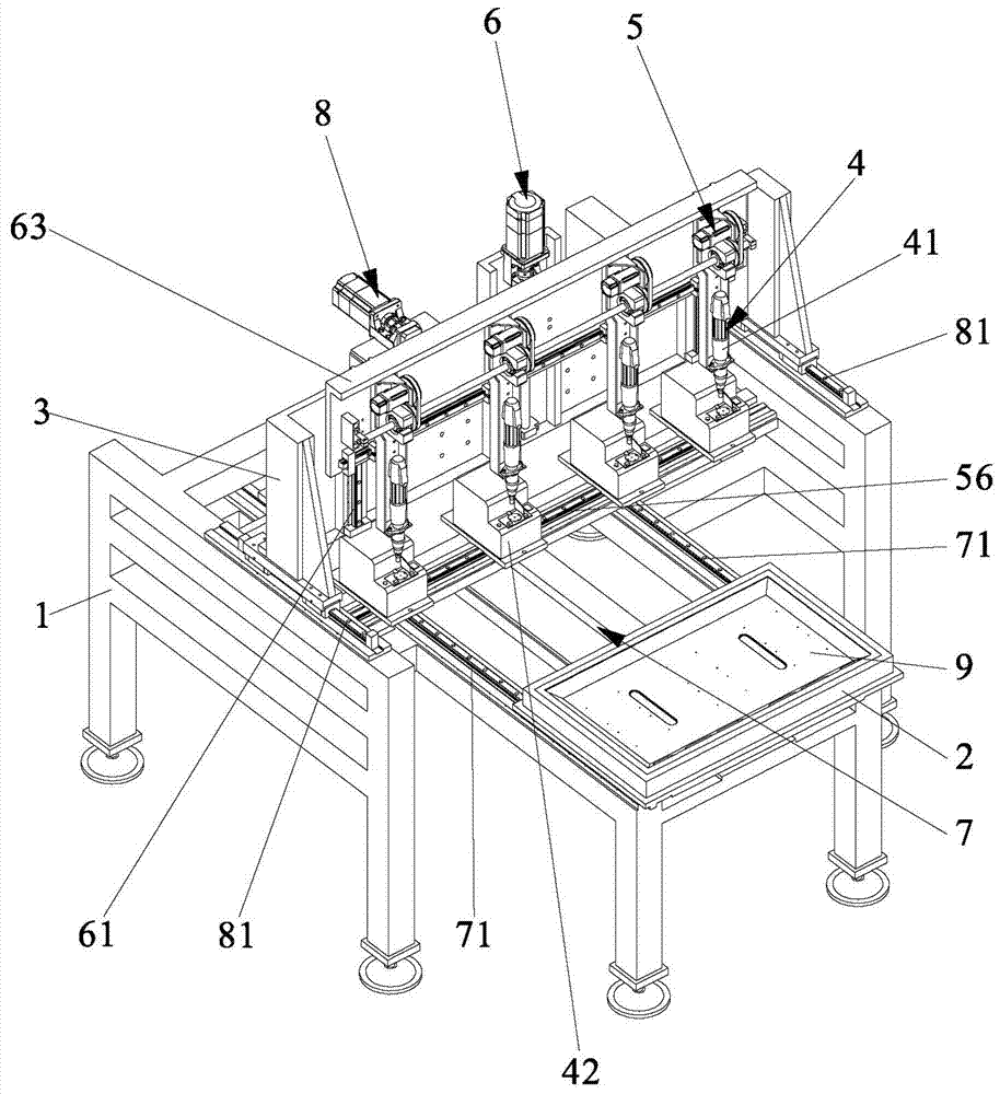 Adjustable multi-axis automatic locking screw machine and its position adjustment method