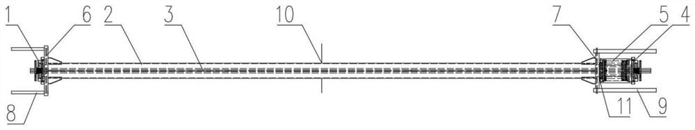 Prestressed steel structure tool rod piece system