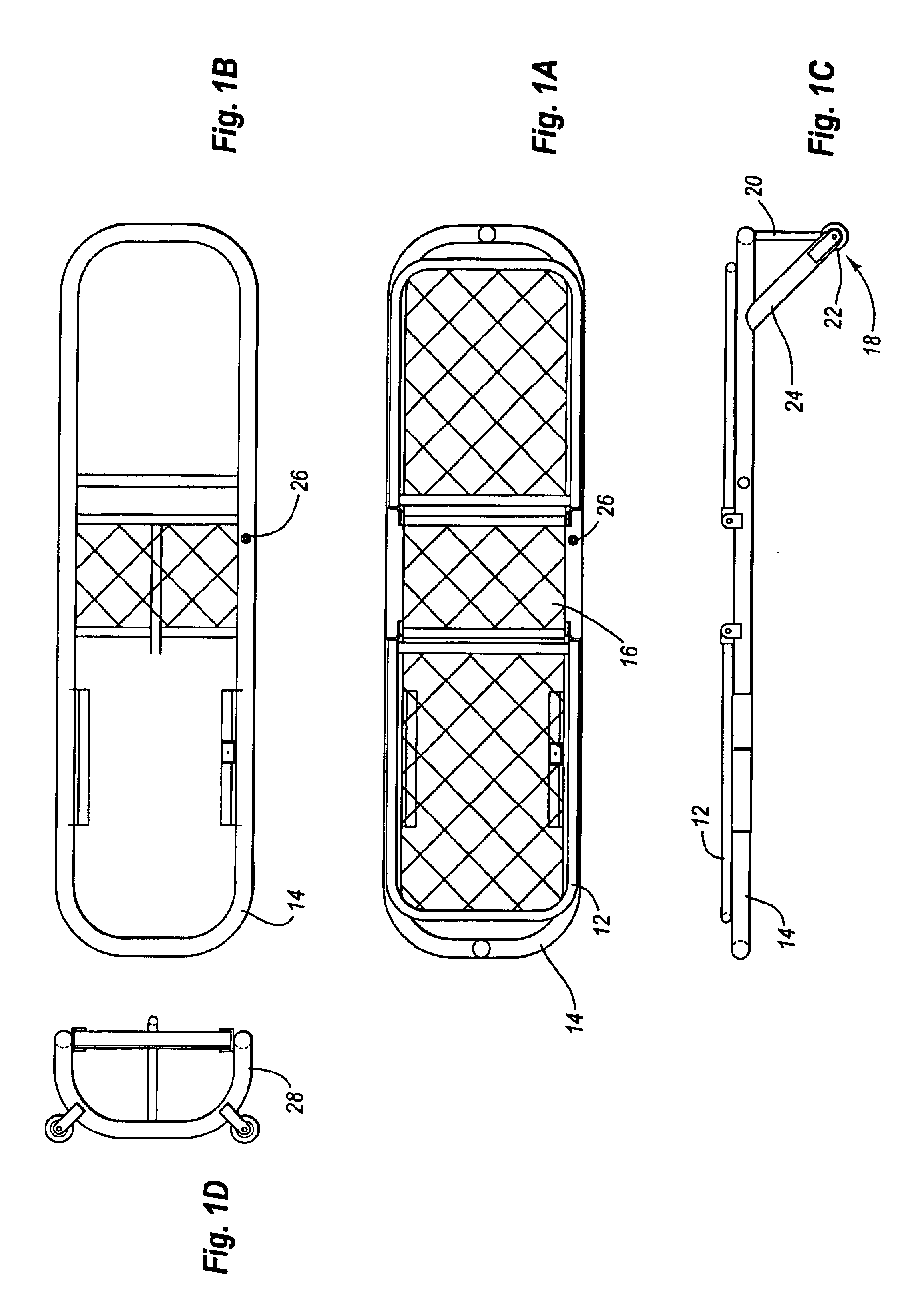 Pneumatic cot for use with emergency vehicles