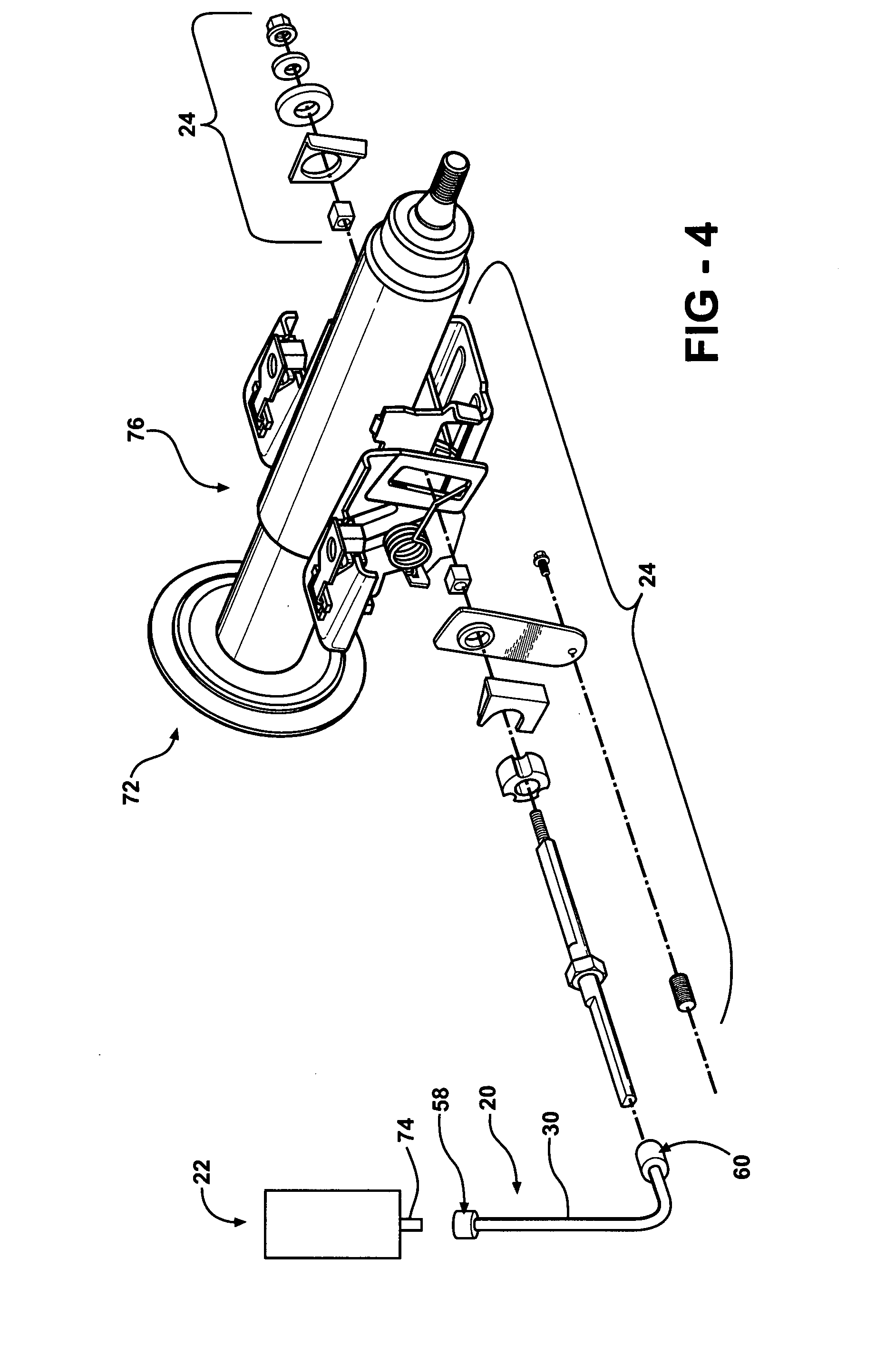 Steering column assembly having a rotating drive cable device