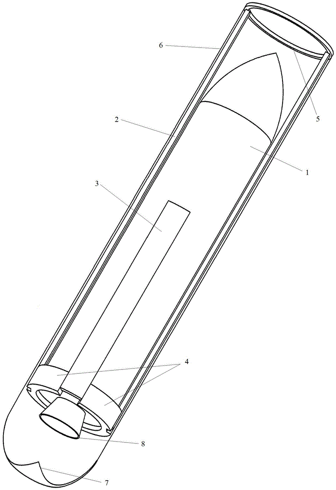 Self-ejection launching device for missile