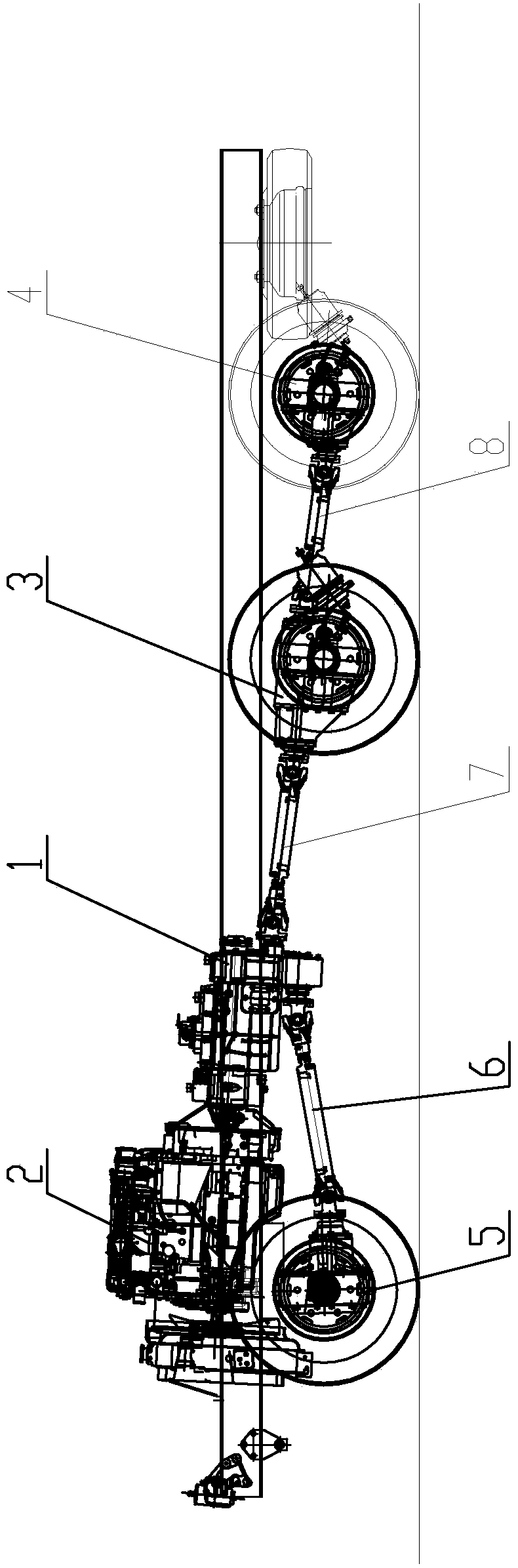 Transfer case combination device for short-wheelbase time-sharing all-wheel drive vehicle