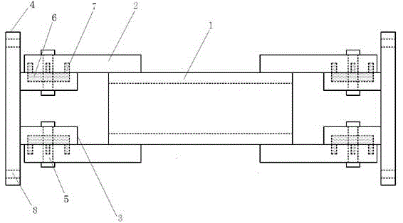 Replaceable shock-absorbing and energy-dissipating type double-leg high-pier system beam