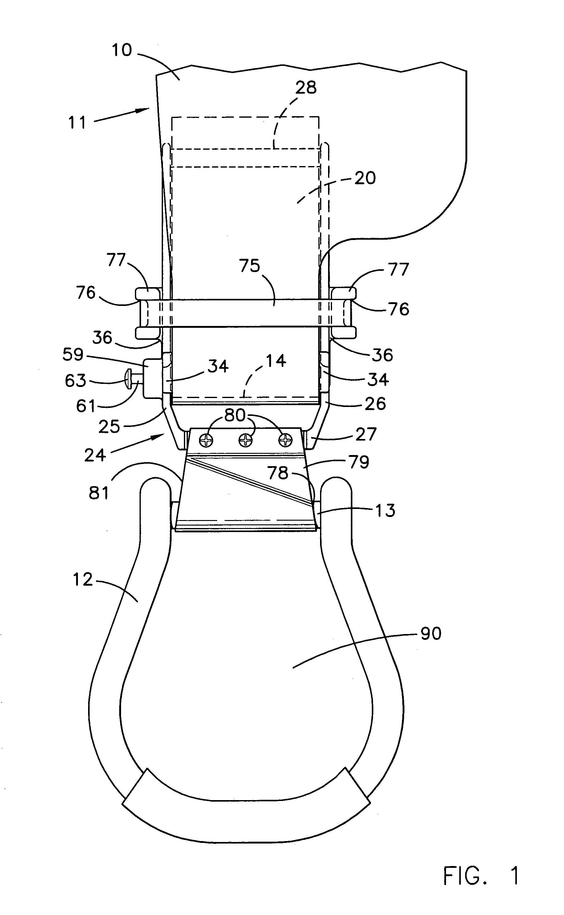 Stirrup mounting device