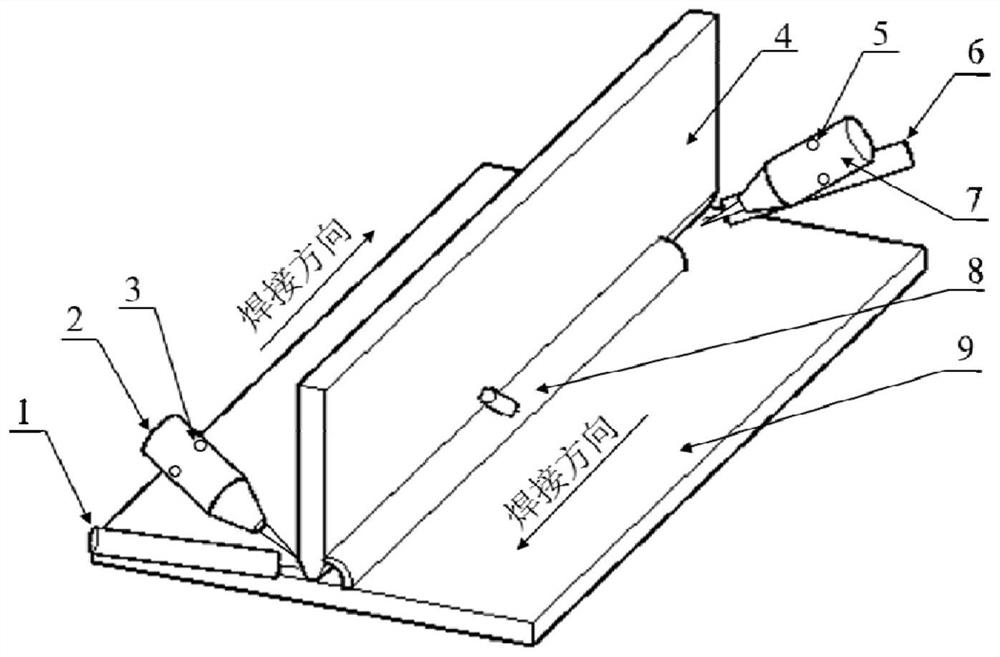 Welding method for heterogeneous titanium alloy T-shaped joint