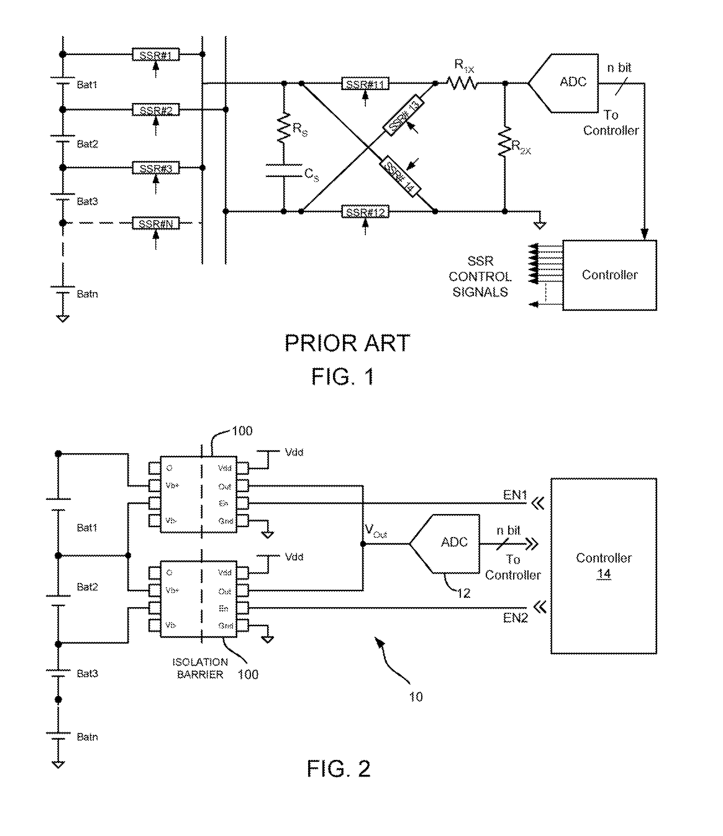 Integrated Battery Voltage Sensor with High Voltage Isolation, a Battery Voltage Sensing System and Methods Therefor