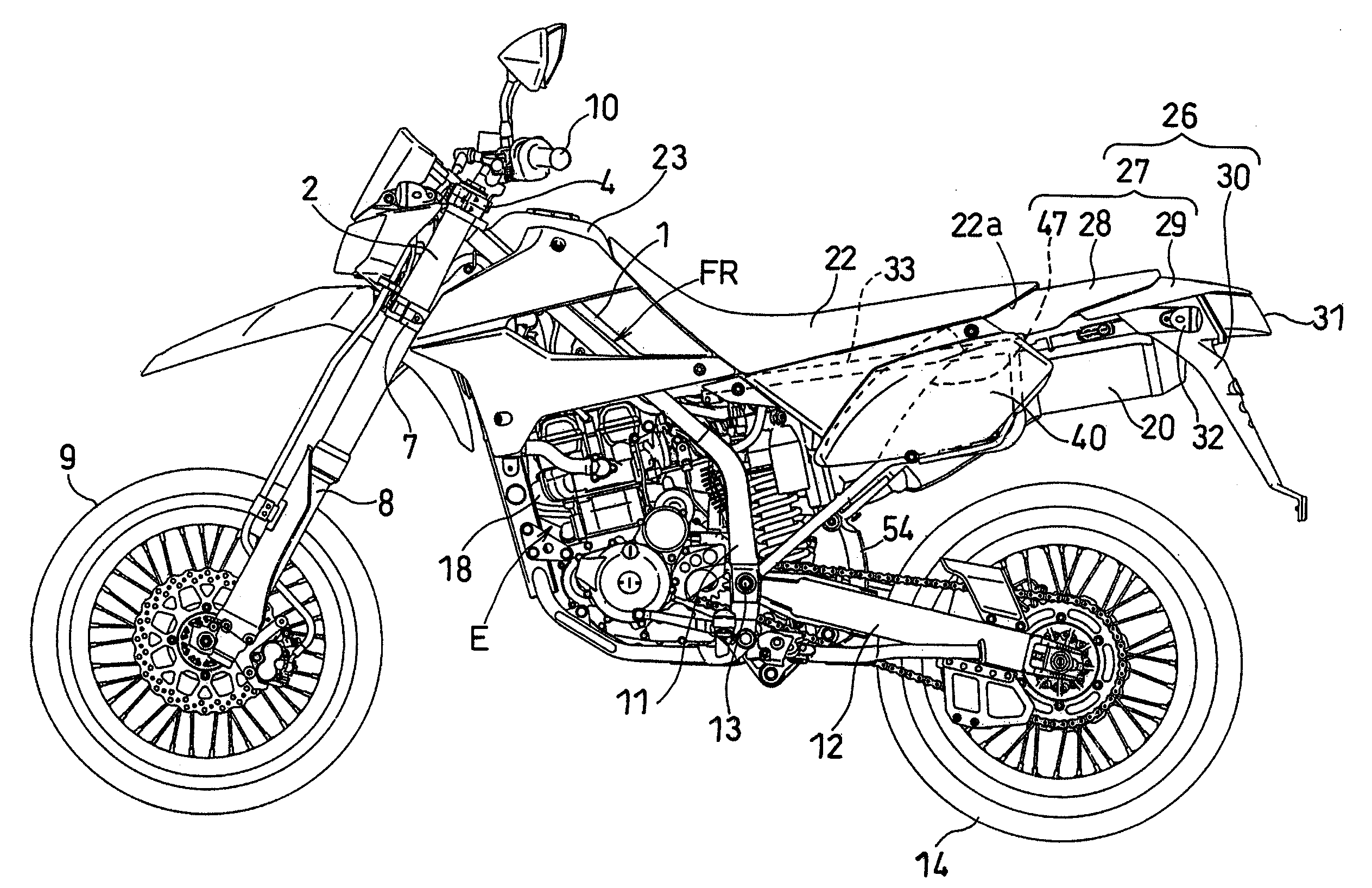 Motorcycle rear fender assembly