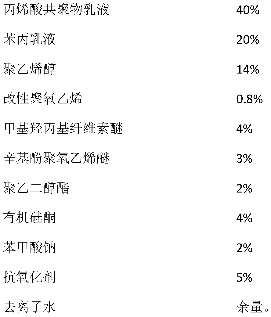 A kind of liquid tile glue and preparation method thereof