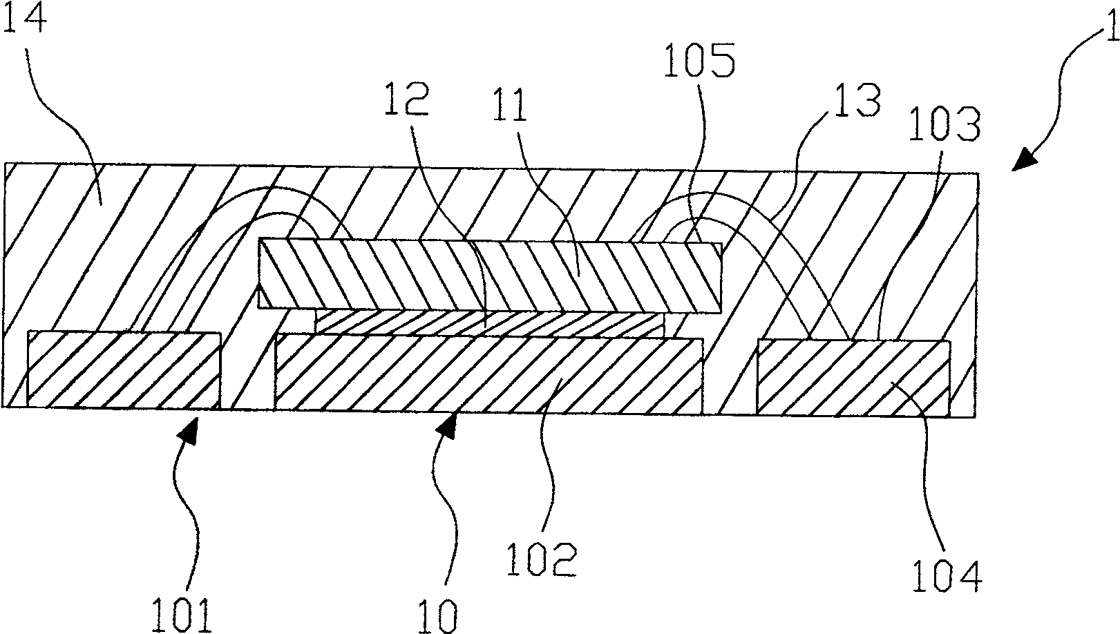 Outer pin-free wire holder packaging structure