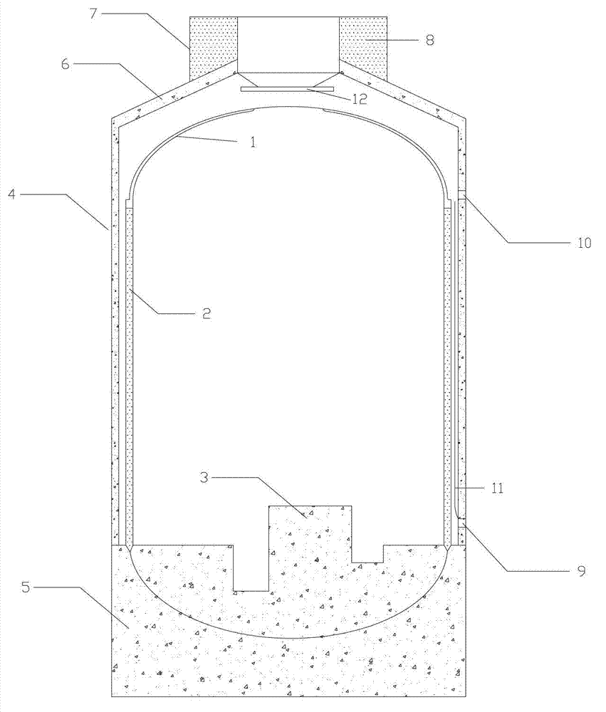 Non-active double-layer containment with water storage steel pipe column