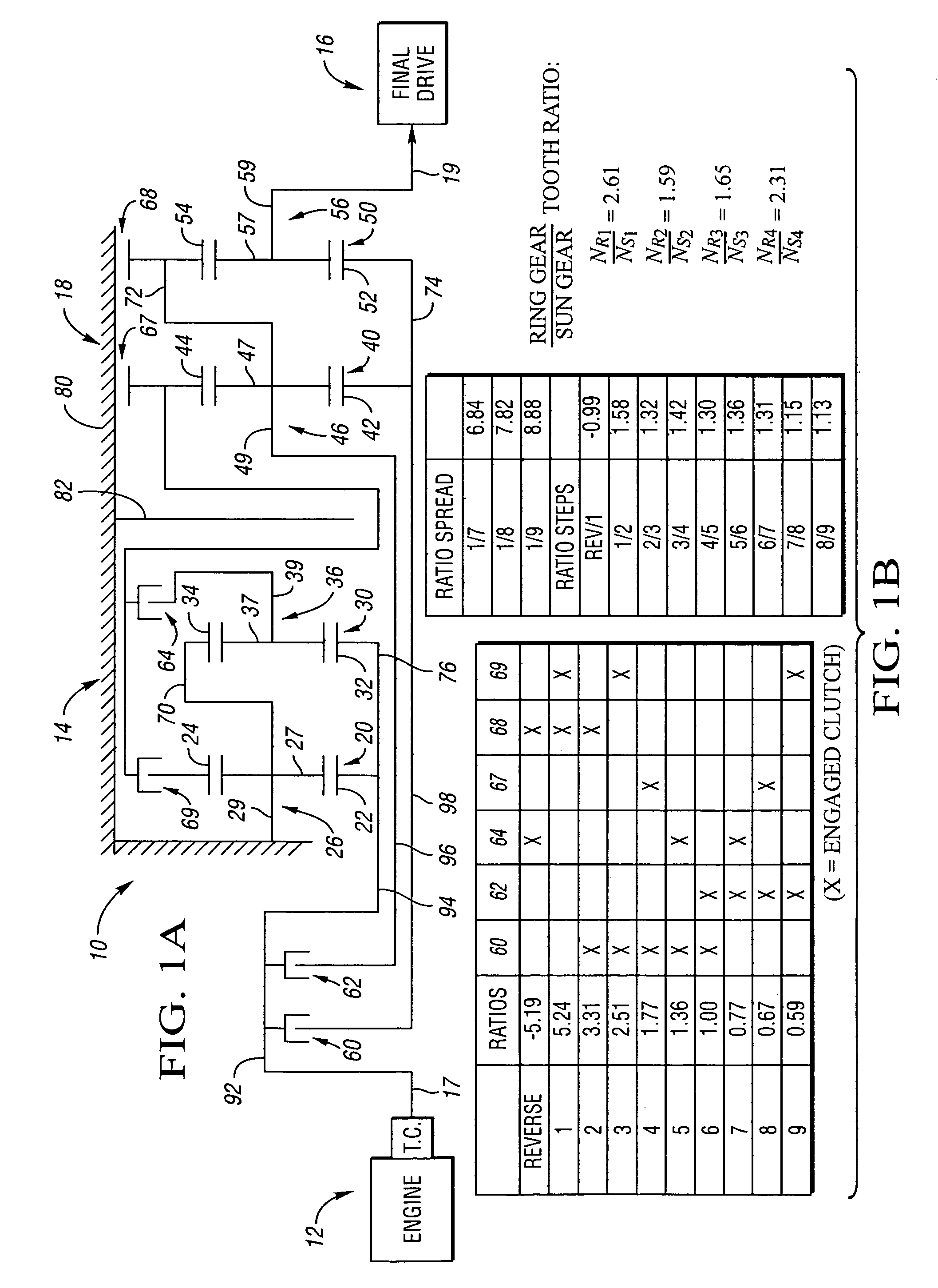 Nine-speed transmissions with four planetary gear sets