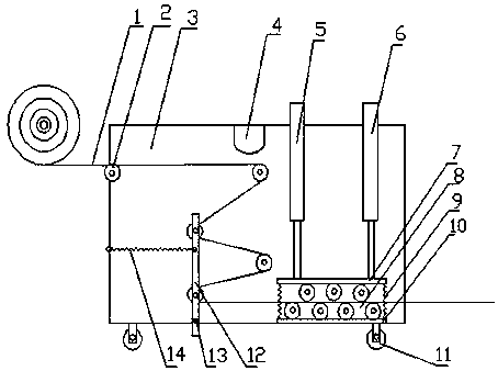 Movable type fish net drying and leveling combination device