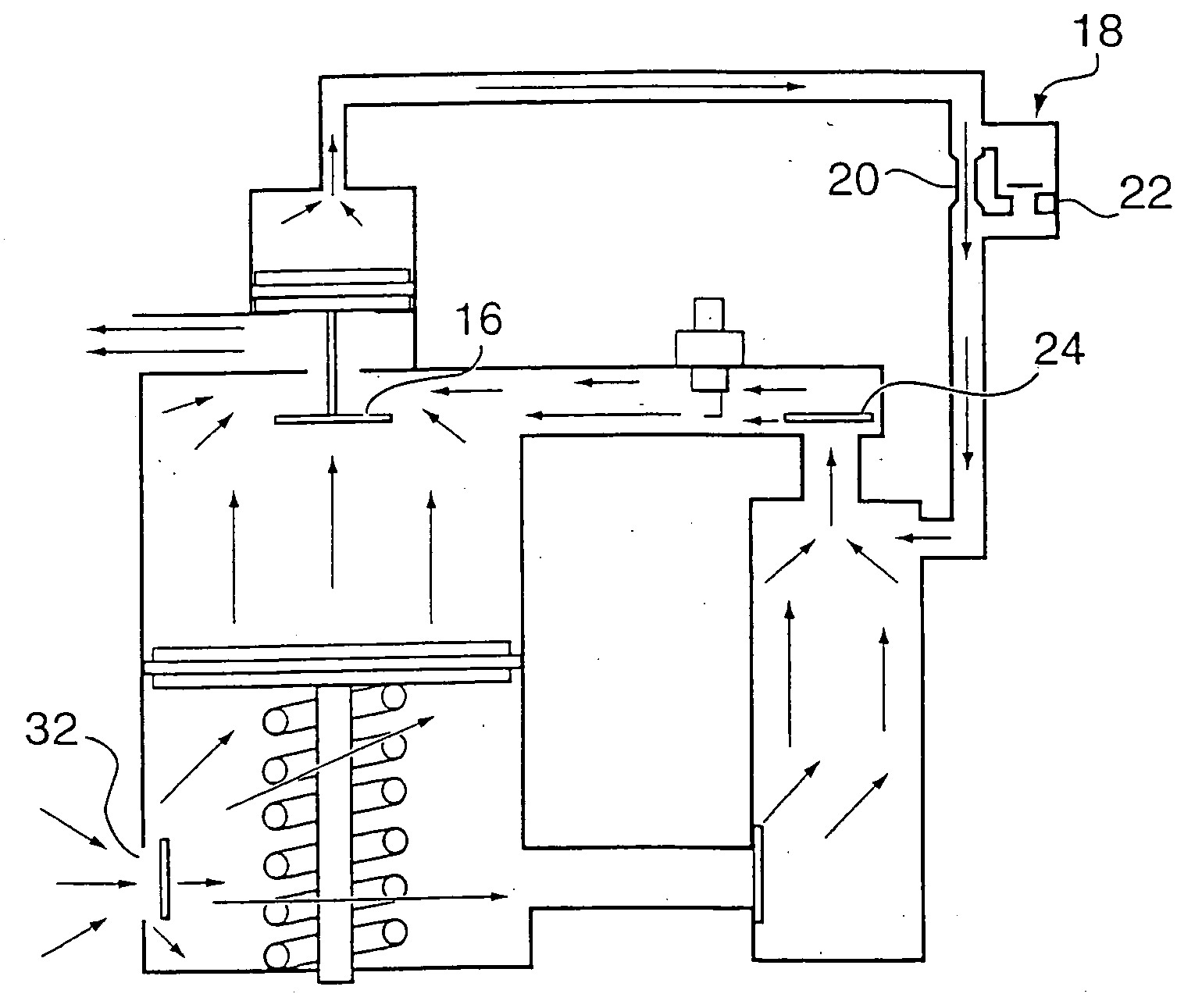 Scavenging system for intermittent linear motor